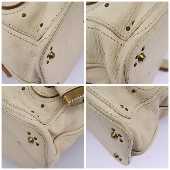 Chloe Paddington Hand Bag Leather Beige Silver - Picture 15 of 15